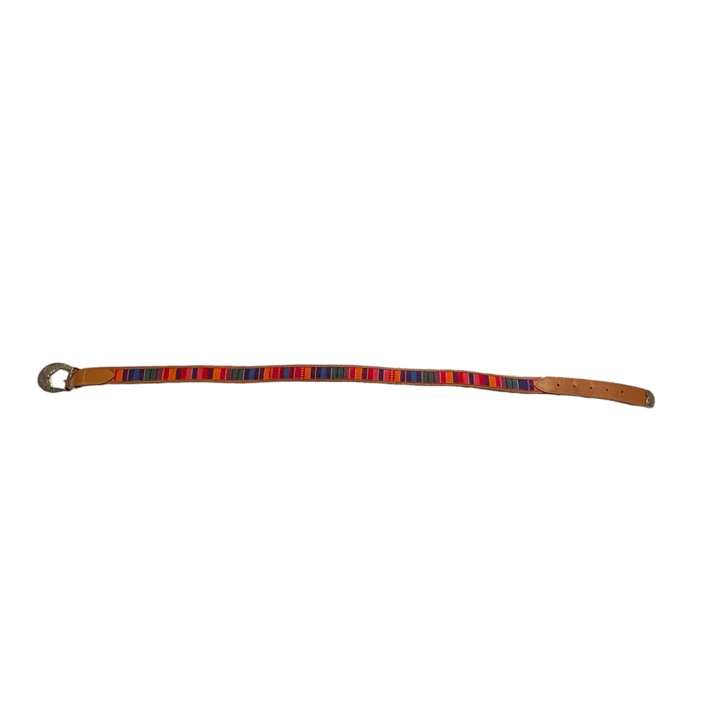 Faux Leather Southwest Serape Woven Belt Size Medium